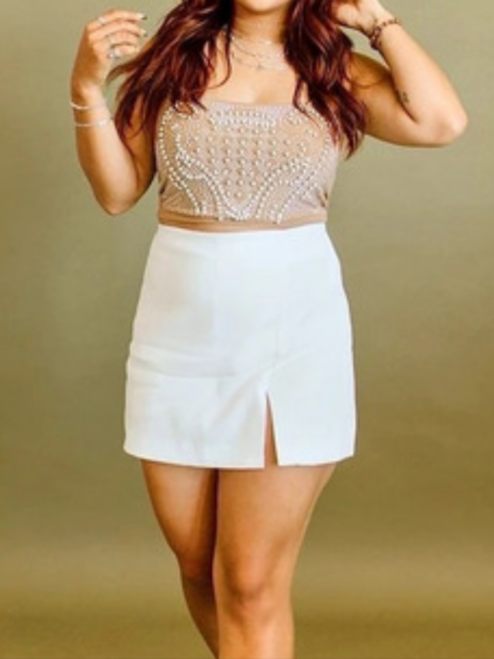 White High Waist Skort Like New